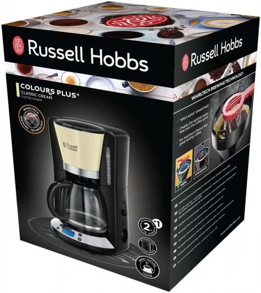 Russell Hobbs Colours Plus+ Classic Digitale Glas-Kaffeemaschine Creme/schwarz 3 Russell Hobbs Colours Plus+ Classic Digitale Glas-Kaffeemaschine Creme/schwarz – Bild 3