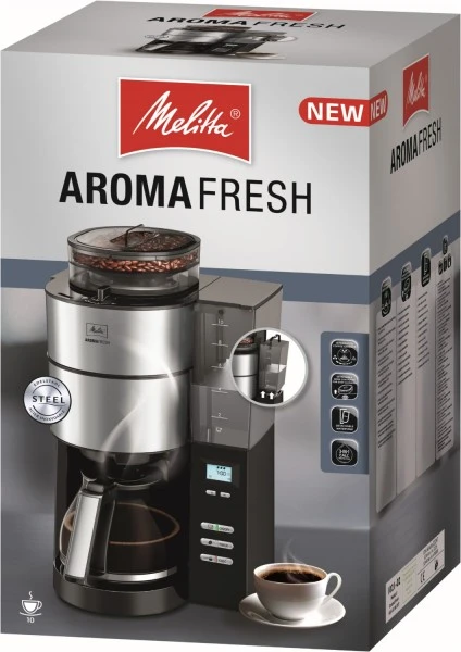 Melitta Aroma Fresh 1021-02 Kaffeeautomat Mit Intergrierter Kaffeemühle Schwarz/edelstahl 6 Melitta Aroma Fresh 1021-02 Kaffeeautomat Mit Intergrierter Kaffeemühle Schwarz/edelstahl – Bild 6