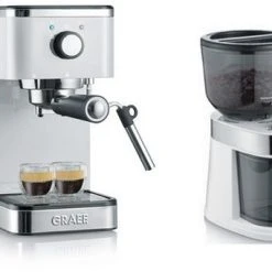 Graef ES 401 Salita + CM 201 Siebträgermaschine + Kaffeemühle Weiß