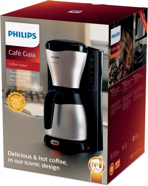 Philips HD7548/20 Gaia Collection Kaffeeautomat Mit Thermokanne Edelstahl/schwarz 2 Philips HD7548/20 Gaia Collection Kaffeeautomat Mit Thermokanne Edelstahl/schwarz – Bild 2