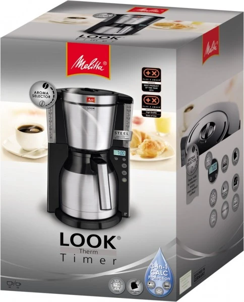 Melitta Look IV Therm Timer Kaffeeautomat Mit Thermokanne Schwarz/edelstahl 3 Melitta Look IV Therm Timer Kaffeeautomat Mit Thermokanne Schwarz/edelstahl – Bild 3