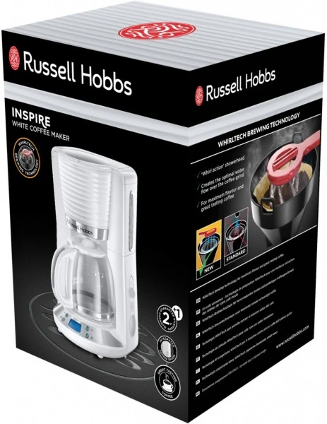 Russell Hobbs Inspire White Glas-Kaffeemaschine Weiß 5 Russell Hobbs Inspire White Glas-Kaffeemaschine Weiß – Bild 5